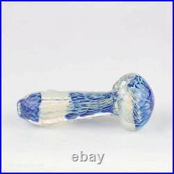 4 Blue Zig Zag Glass Tobacco Pipes Smoking Pipes Wholesale Lot 100pcs