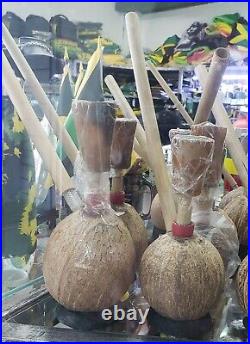 4 Coconut chalice and chillum combo tobacco pipe ceremonial bamboo