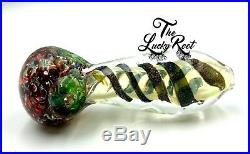 4 Glass Smoking Tobacco Pipe Herb Smoke Heavy Duty Spoon Dichro Color Change A