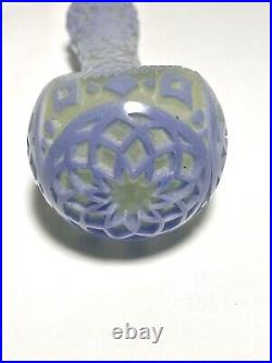 503 Liberty Glass Frit Over Uv Hand Carved Ceramic Tobacco Pipe