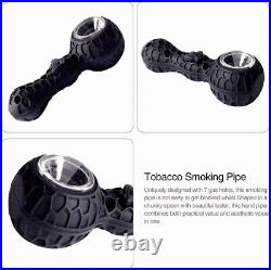50PCS SILICONE SMOKING PIPE 4.3 With GLASS BOWL and Clean Tool-Honey(Black)