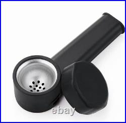 50PCS SILICONE SMOKING PIPE 4 With Lid and Stainless Steel Screen Black