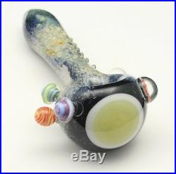 5.5 Collectible Handblown Art Glass Hand Smoking Bowl Pipe Galactica Planets