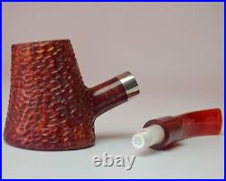 5.9' Briar conical artisan POKER unique rusticated smoking tobacco KAFpipe? 746