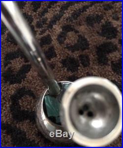 5 Mexican Hand Made Silver Smoking Pipe Withgreen Stone Inlay-NWBag-2Day Sale