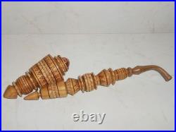 5 Pcs. Long Carved Ukrainian Traditional Wooden Tobacco Smoking Pipes Gift Idea