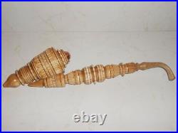 5 Pcs. Long Carved Ukrainian Traditional Wooden Tobacco Smoking Pipes Gift Idea