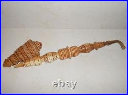 5 Pcs. Long Carved Ukrainian Traditional Wooden Tobacco Smoking Pipes Gift Idea