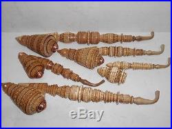 5 Pcs Set Long Carved Ukrainian Traditional Wooden Tobacco Smoking Pipes +Extra