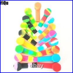 5x 3.4'' Mini Silicone Smoking Hand Pipe with Metal Bowl & Cap Lid Pocket Pipe