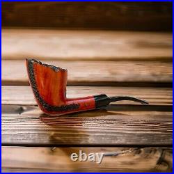 6.8' Briar freehand rusticated artisan smoking tobacco with filter 9 mm KAFpipe