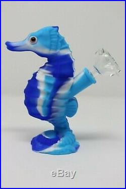 6 Silicon Seahorse Smoking Water Bong/Bubbler WithGlass Bowl Assorted Colors
