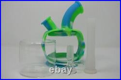 6 Silicon Water Pipe Kettle Smoking Bong Glass/Silicon Bong With Glass Bowl
