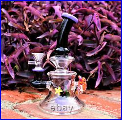 7.5 Sea Turtle Lavender Water Pipe Collectible Tobacco Glass Smoking Herb Bowl