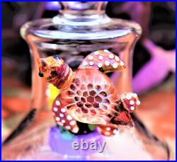 7.5 Sea Turtle Lavender Water Pipe Collectible Tobacco Glass Smoking Herb Bowl