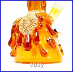 8.5 The Melting Honey Bee Glass Bong Tobacco Smoking Herb Water Pipes THB-102