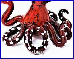 8 Brown Octopus Water Pipe Collectible Tobacco Glass Smoking Bowl Hand Pipes