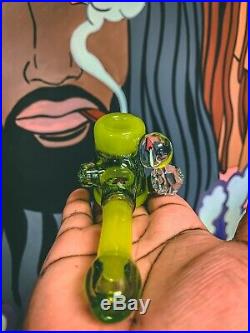 8 inch Heady glass tobacco pipe hand made by Dabber Jaws