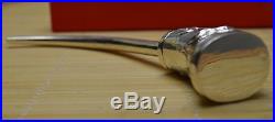 91 Gram Purity 999 Fine Silver Solid Made Lotus Usable Smoking Pipe Signed