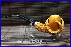 925 Silver Ring Wild Eagle Claw Meerschaum Smoking / Tobacco Pipe Pfeife Pipa