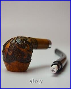 9.3' LOTR churchwarden handcarved BRIAR smoking tobacco artisan bowl KAFpipe 741