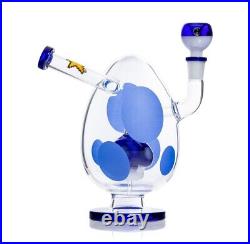9 Inch Blue Hemper Spotted Egg XL Glass Water Pipe For Tobacco Smoking