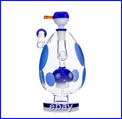 9 Inch Blue Hemper Spotted Egg XL Glass Water Pipe For Tobacco Smoking