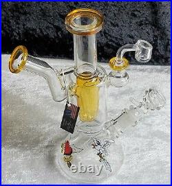 9 inch Double Mouth Piece Double Bowl High End Glass Tobacco Water Pipe USA