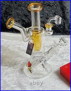 9 inch Double Mouth Piece Double Bowl High End Glass Tobacco Water Pipe USA