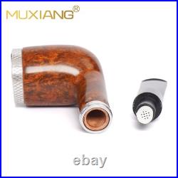9mm Briar Billiard Pipe Smooth Tobacco Pipe Wooden Cigar Pipe Fit 52-58 Ring