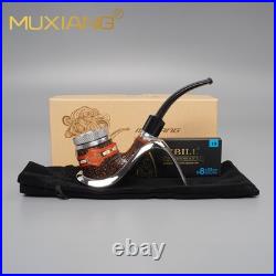 9mm Briar Cigar Pipe Sandblasted Tobacco Pipe Wooden Cigar Holder Fit 52-58 Ring