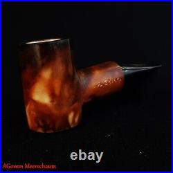 AGovem Handcarved Calcine Poker Meerschaum Smoking Tobacco Pipe Pipa AGM-1809
