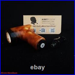 AGovem Handcarved Calcine Poker Meerschaum Smoking Tobacco Pipe Pipa AGM-1809