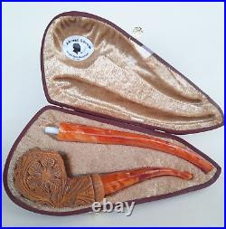 AGovem Handmade Double Stem Ornament Meerschaum Smoking Tobacco Pipe AGM-1786