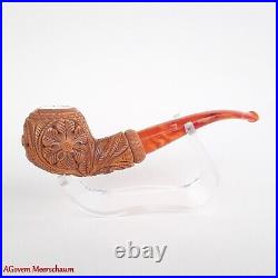 AGovem Handmade Double Stem Ornament Meerschaum Smoking Tobacco Pipe AGM-1786
