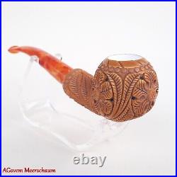 AGovem Handmade Double Stem Ornament Meerschaum Smoking Tobacco Pipe AGM-1786