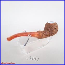 AGovem Handmade Double Stem Ornament Meerschaum Smoking Tobacco Pipe AGM-1786