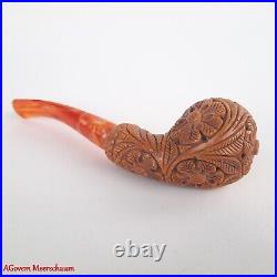AGovem Handmade Double Stem Ornament Meerschaum Smoking Tobacco Pipe AGM-1786