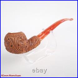 AGovem Handmade Double Stem Ornament Meerschaum Smoking Tobacco Pipe AGM-1786
