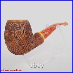 AGovem Handmade Double Stem Ornament Meerschaum Smoking Tobacco Pipe AGM-1790