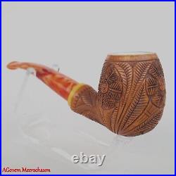 AGovem Handmade Double Stem Ornament Meerschaum Smoking Tobacco Pipe AGM-1790