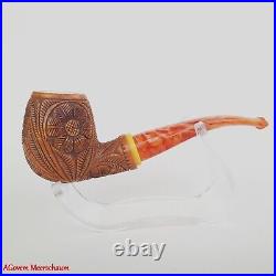 AGovem Handmade Double Stem Ornament Meerschaum Smoking Tobacco Pipe AGM-1790