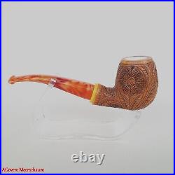 AGovem Handmade Double Stem Ornament Meerschaum Smoking Tobacco Pipe AGM-1790