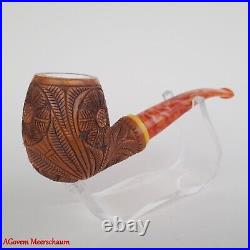 AGovem Handmade Double Stem Ornament Meerschaum Smoking Tobacco Pipe AGM-1790