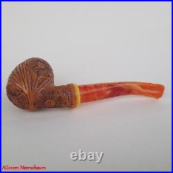 AGovem Handmade Double Stem Ornament Meerschaum Smoking Tobacco Pipe AGM-1790