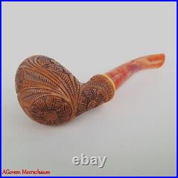 AGovem Handmade Double Stem Ornament Meerschaum Smoking Tobacco Pipe AGM-1790