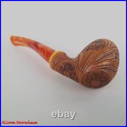 AGovem Handmade Double Stem Ornament Meerschaum Smoking Tobacco Pipe AGM-1790