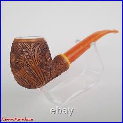 AGovem Handmade Double Stem Ornament Meerschaum Smoking Tobacco Pipe AGM-1790