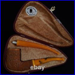 AGovem Handmade Double Stem Ornament Meerschaum Smoking Tobacco Pipe AGM-1791