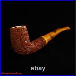 AGovem Handmade Double Stem Ornament Meerschaum Smoking Tobacco Pipe AGM-1791